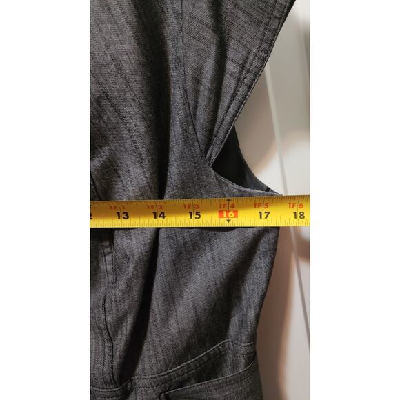 Calvin Klein Dark Gray Short Sleeve Button Down Denim Sheath Dress Career Sz. 10 - Picture 7 of 9